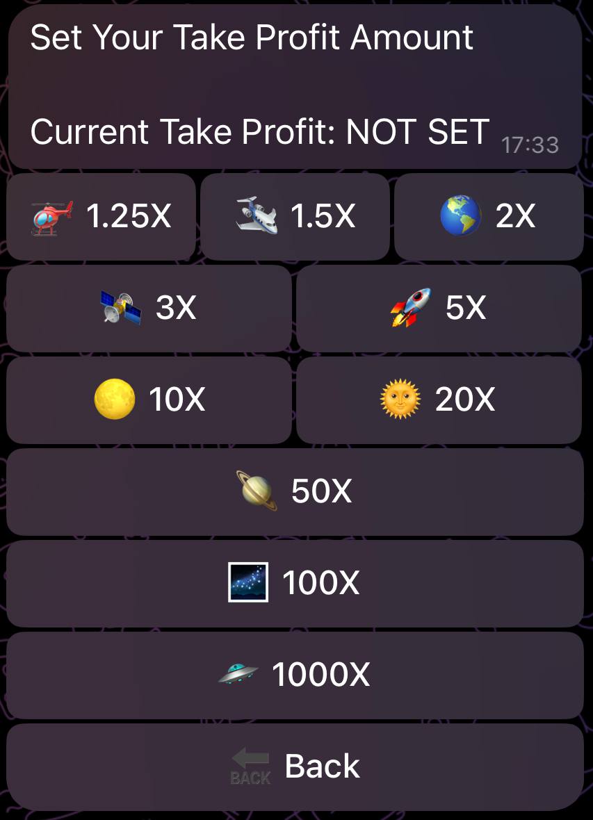 Take Profit Settings