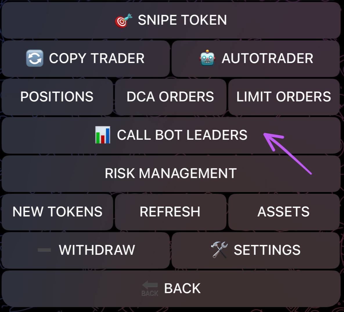 Call Bot Leaders Menu