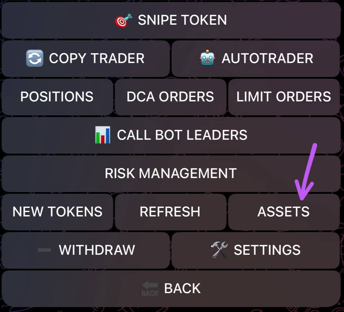 Assets Menu