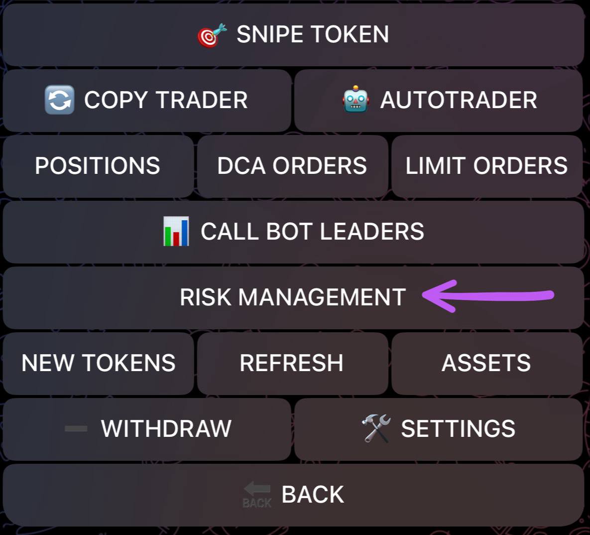 Risk Management Screen